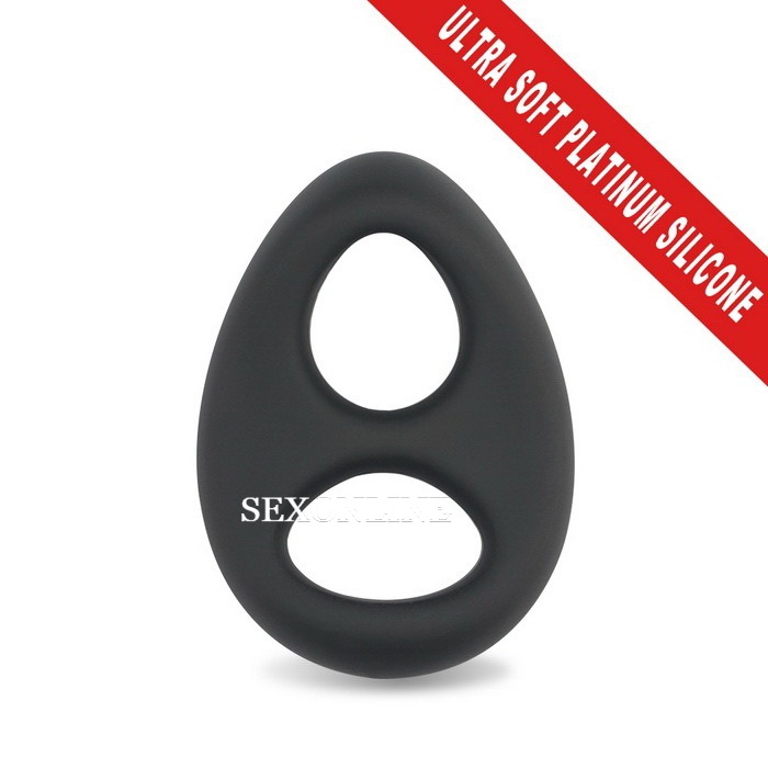 Двойное эрекционное кольцо Ultra Soft Platinum Cure Silicone Cockring Lovetoy (LV1456)